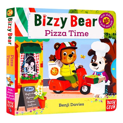 Bizzy Bear 小熊很忙系列 Pizza Time 披萨时间英文原版绘本 低幼益智游戏机关操作玩具纸板书 亲子互动 可搭busy sing along系列