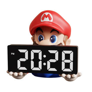马里奥钟表挂钟客厅2026新款壁挂电子时钟玄关儿童房闹钟装饰摆件