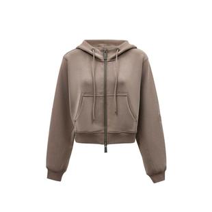 绫致ONLY秋冬休闲高级感宽松短款开衫连帽卫衣女时尚百搭