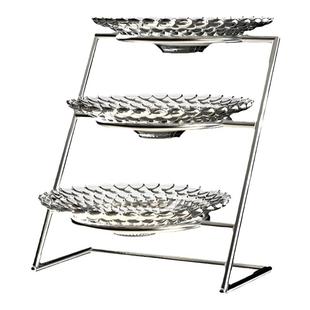 酒店早餐摆台自助餐台双层展示架点心菜品三层水果盘凉菜架子多层