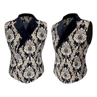 万圣节男士金丝绒马甲宫廷cos服中世纪复古礼服蒸汽朋克背心暗黑