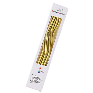 弯曲生日蜡烛新款网红无烟派对彩色螺纹曲线创意蛋糕蜡烛10盒装