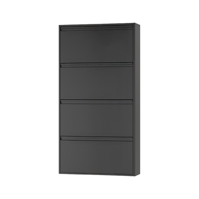 超薄鞋柜15cm钢制翻斗家用门口中古风室内悬空小户型玄关极窄鞋架