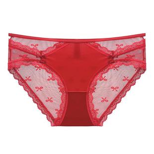 红色内裤女本命年属马结婚嫁娶红内裤蕾丝性感中低腰女士内裤大红