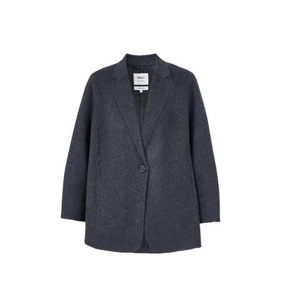 o区绫致ONLY2025秋冬新款双面呢含绵羊毛外套纯色毛呢大衣女