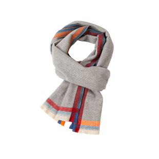 HLA/海澜之家厚实保暖围巾2025新款情侣款花纹休闲围巾男女