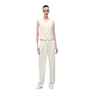 【梅耶马斯克同款】CISSONNE赛颂羊毛法兰绒简约通勤双排扣马甲