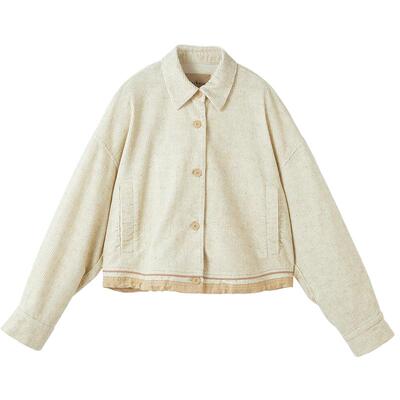 谜底短外套长袖2025年冬季新品复古灯芯绒斑驳感拼接女254MW1624