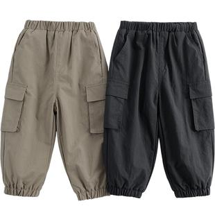 [加绒]马克珍妮男童山系户外三防工装裤束脚裤冬装新款裤子241381