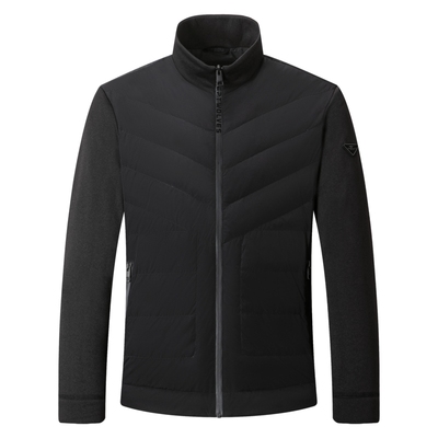 七匹狼针梭拼立领羽绒夹克