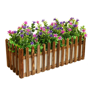 20厘米宽木栅栏花组合墙角阳台咖啡厅工程遮挡室内外仿真装饰摆件