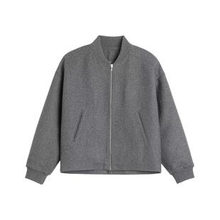 INSOMNIA失眠者 秋冬季重磅纯色百搭宽松羊毛棒球服夹克外套男女