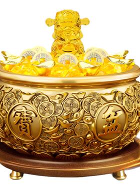 聚宝盆招财摆件黄铜生财八方来财