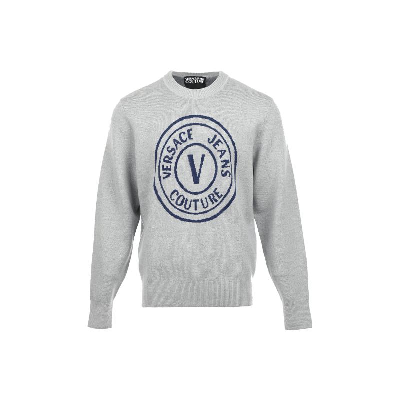 【自营】Versace Jeans Couture男士logo印花宽松羊毛套头针织衫