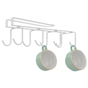 厨房置物架无痕免打孔挂钩一排橱柜门挂架挂钩架悬挂式咖啡杯架子