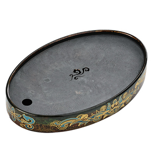 手工复古乌铜壶承干泡台储水式茶盘大漆茶托 铜面板功夫茶具配件