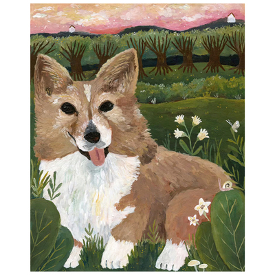 【一口价】插画师Josie Wren狗狗猫猫宠物客厅装饰挂复刻版画芯