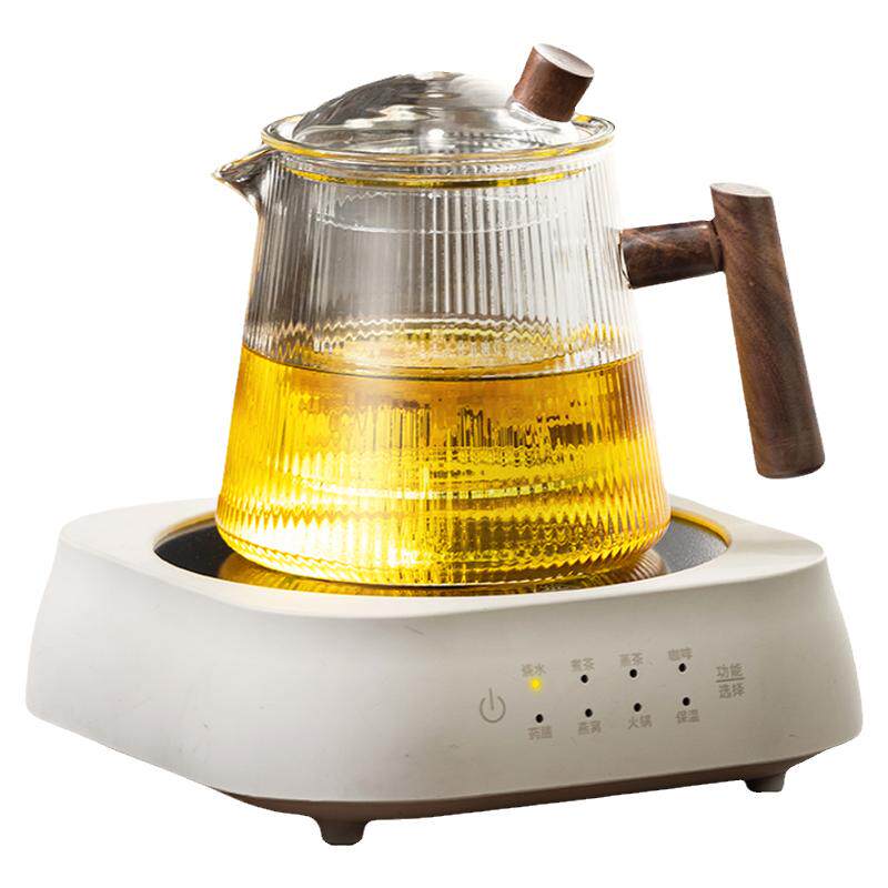 【竖纹】玻璃茶壶茶水分离