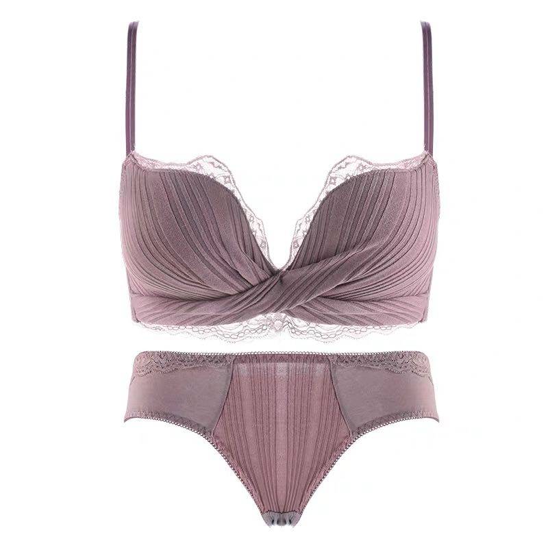 秋季美背内衣女聚拢小胸显大无钢圈蕾丝文胸调整型上托防下垂bra