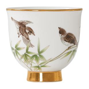 华光国瓷骨瓷高颜值茶杯主人杯 单个功夫茶杯茶具礼盒装 梅兰竹菊