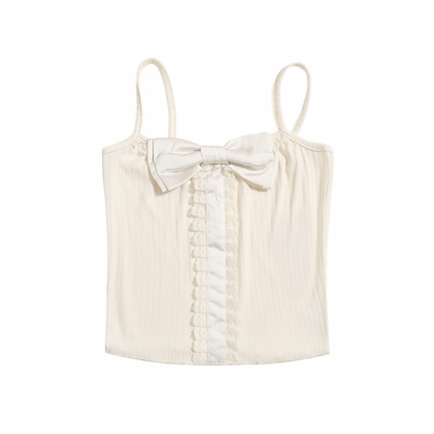 蝴蝶结吊带少女感纯欲打底内搭