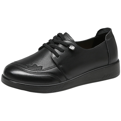 蜘蛛王官方正品女鞋妈妈鞋牛皮