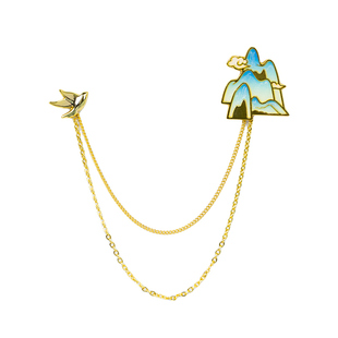 国家宝藏x你好历史 江山入画胸针千里江山链条徽章女生礼物