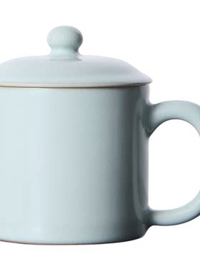 【谢师礼】雅瓷汝窑茶杯办公男士陶瓷办公室泡茶养正高端个人专用