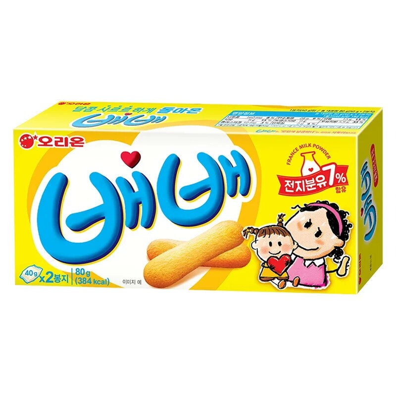 韩国进口好丽友贝贝饼干80g手指饼干办公室下午茶休闲食品小零食