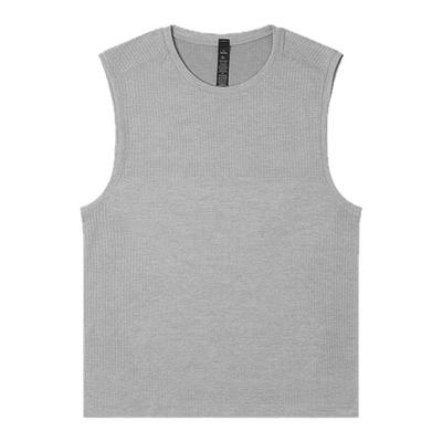 美式无缝提花显壮坎肩运动背心男