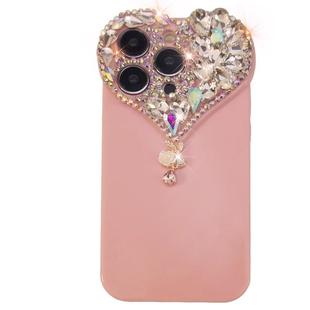 Love Heart Rhinestone Protect Lens Phone Case For IPhone 17 16 15 14 13 Pro Xs Max TPU Back Cover