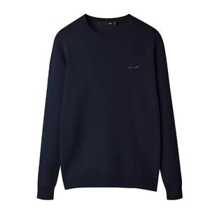 海澜之家马年羊毛针织衫2026秋冬季新款圆领长袖黑色加厚毛衣男