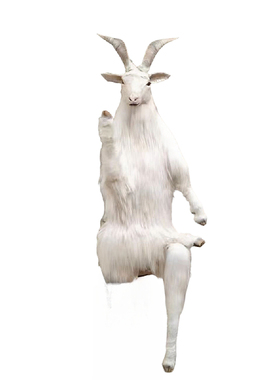 仿真山羊模型山羊先生拍摄道具装饰摆件动物模型教学标本田园场景