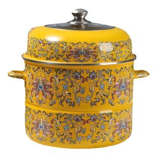 佑禾搪瓷蒸锅炖锅搪瓷汤锅蒸包子馒头电磁炉燃气通用带单双层蒸片