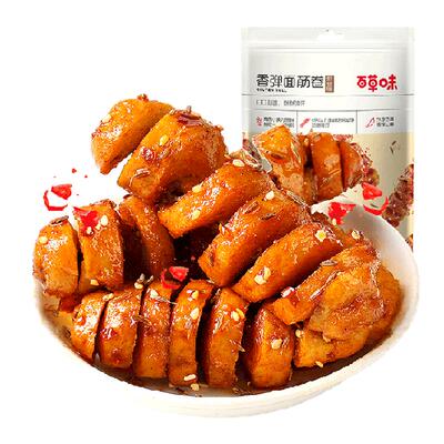 百草味面筋卷烧烤味休闲零食135g