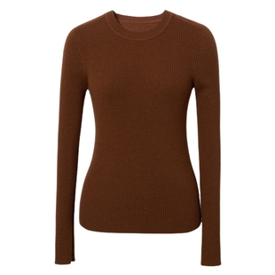 【100%绵羊毛可机洗扬子纱】伊芙丽圆领厚针织衫上衣2025秋新款