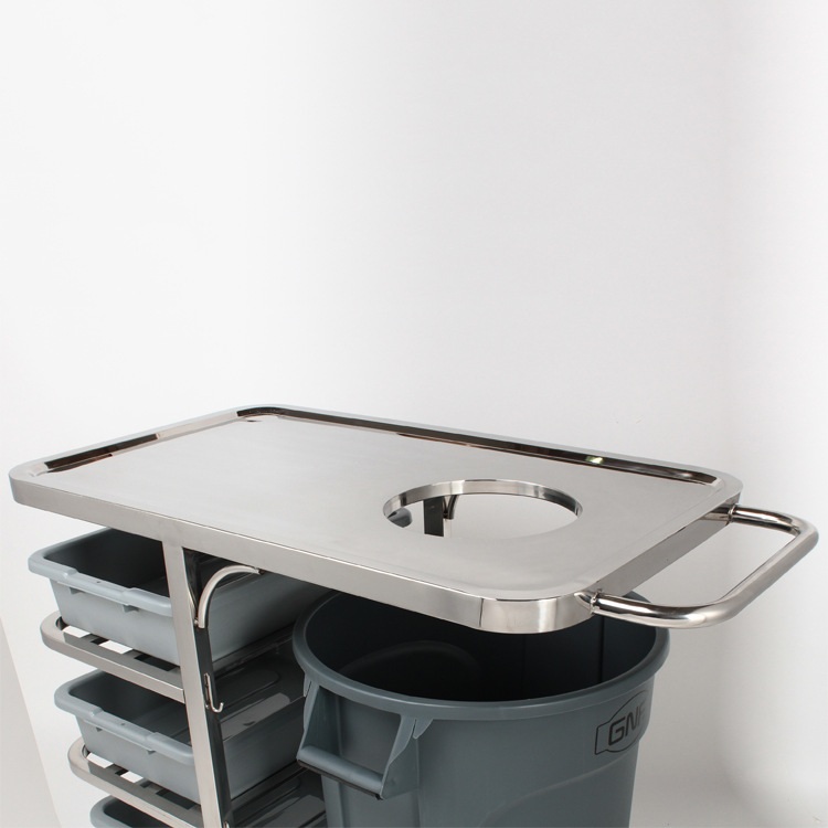 南C-23B收碗碟车饭堂饭店大号不锈钢框架大容量配桶配方盘收餐车