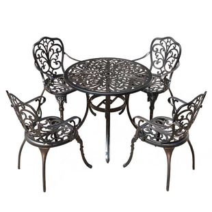 户外桌椅庭院休闲室外欧式阳台桌椅铸铝白色桌椅铁艺花园桌椅别墅