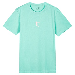 乔丹短袖T恤男2026夏季新款宽松透气绿色半袖青少年休闲运动上衣