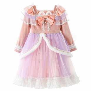 丢手绢女童秋冬童装小狐狸连衣裙长袖玲娜贝儿公主裙子cos洛丽塔