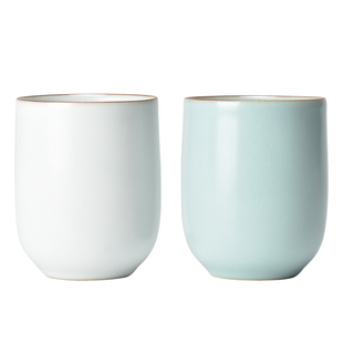 君器汝瓷茶杯陶瓷茶具直筒小水杯汝窑主人杯高档个人专用青瓷杯子