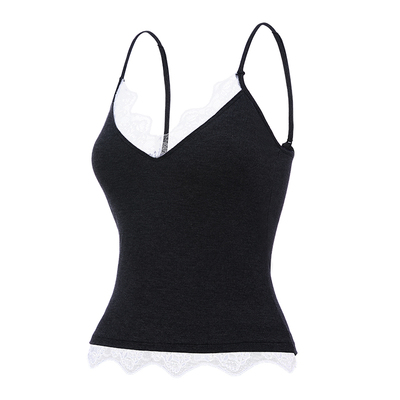 歌力诺自带胸垫法式蕾丝吊带背心