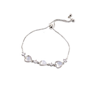 嘟嘟夫妇爱心猫眼石手链高颜值学生党轻奢小众精致手串闺蜜手饰女