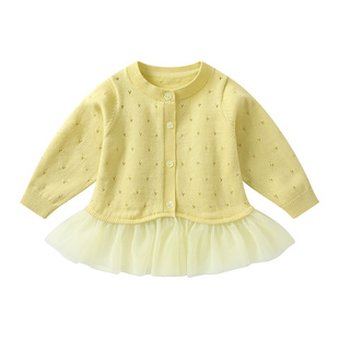 女童外套2026春装新款女宝宝针织开衫开春薄款上衣儿童女孩外出服