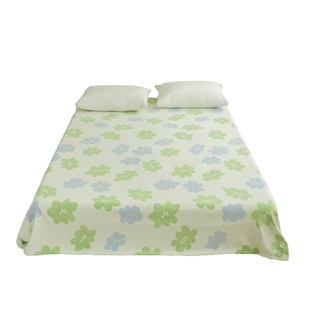只有花知道 原创插画花朵绿色奶油绒床单床笠单件加厚冬季可定制