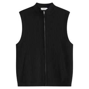 【托斯卡绒混纺】ZIOZIA通勤男装25秋立领拉链款针织开衫毛衣背心