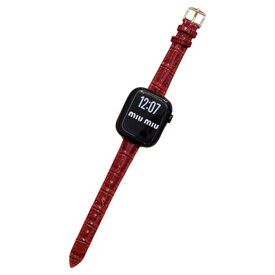 适用iwatch小蛮腰冰面竹节皮表带