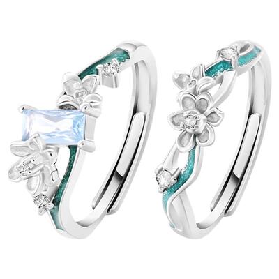 VIVIWELL幽然水仙纯银闺蜜对戒