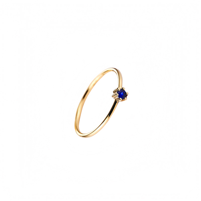 迷你小巧红蓝宝石六爪戒指小尾戒