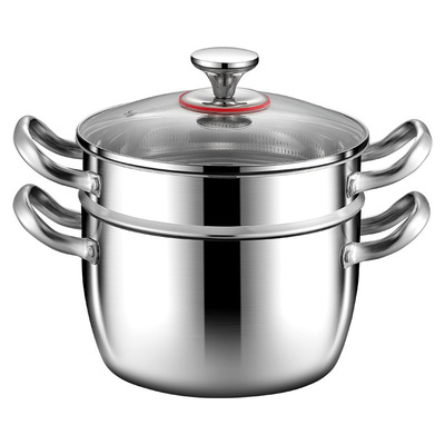 日本EGK加厚双层不锈钢蒸汤锅